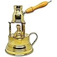Al Bramony Brass Turkish Greek Coffee Alcohol Burner Maker Table Top Tabletop With Brass Handle Arabian Solid Large Size Hand Hammered Handmade Egyptian Decanter + Pot Ibrik Size N02 (Capacity 2 Cup)