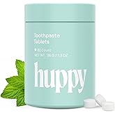 HUPPY Toothpaste Tablets, Nano Hydroxyapatite Toothpaste - Natural Whitening, Fluoride Free and Remineralizing Tablets - Trav