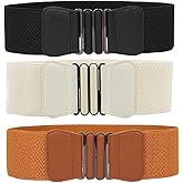 Swtddy Women's Elastic Wide Stretchy Waist Cinch Belt Waistband For Dresses