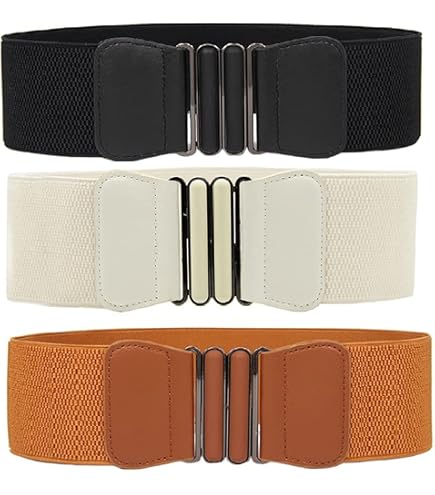 Wide Stretchy Vintage Waist Belt with Metal Buckle Womens  display picture 1