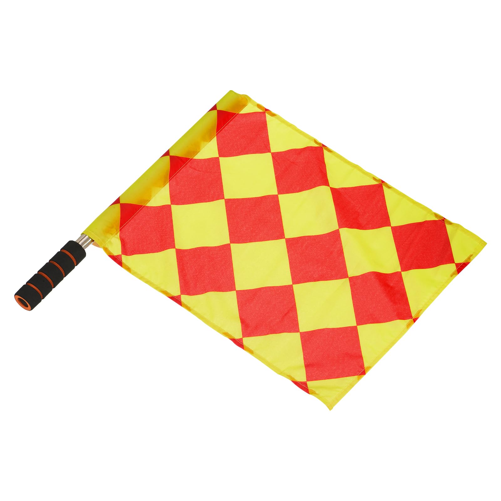M METERXITY Referee Flag - Stainless Steel Pole with Sponge Handle, Apply to Various Sports Games/Football Matches (Diamond Checkered)