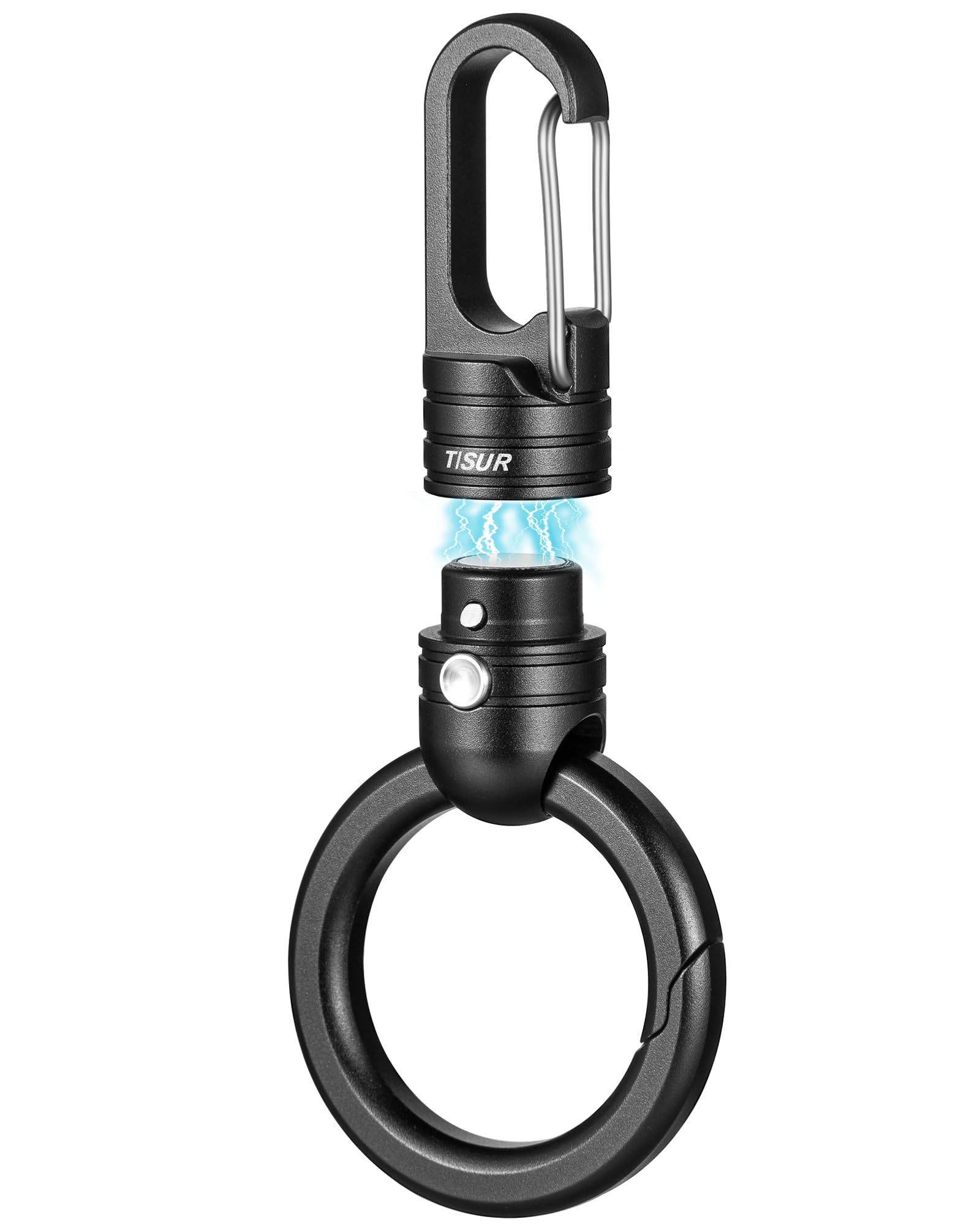 Photo 1 of TISUR Magnetic Quick Release Keychain Clip, Small Carabiner Clip Holder,Detachable Key Chain hook with Snap Key Ring for Car (Black (1-Pack))