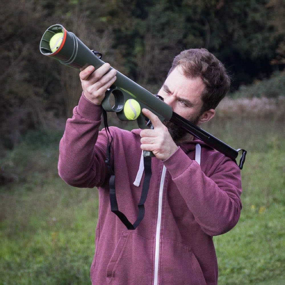 #winning Dog Ball Launcher Pet Toy Shooting Bazooka & 2 K9 Friendly Tennis Balls, Army Green - Image 3