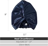 ZIMASILK 22 Momme 100% Mulberry Silk Sleep Cap Navy Blue Bonnet Free Returns view 4