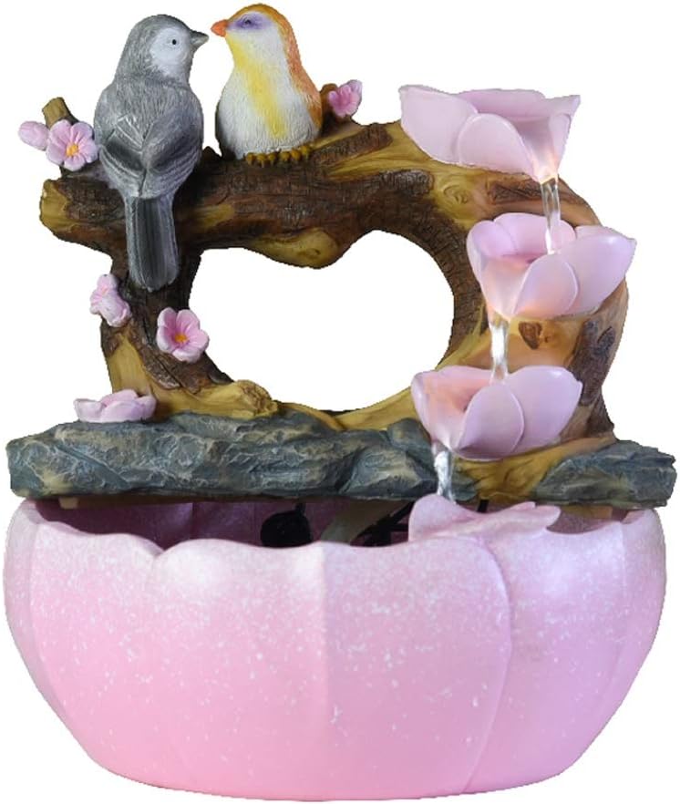 Desktop Electric Water Fountain Garden Vintage Bird Tabletop Garden Fountain Indoor Outdoor Portable Tabletop Decorative Zen Meditation Waterfall Kit Includes Submersible Pump Decorative Waterfall