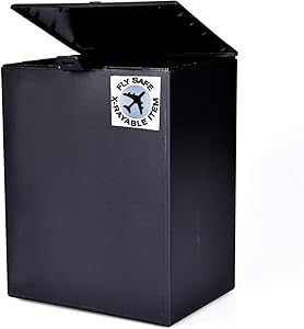 Liliane Memorials Airline Safe Plastic Temporary Travel Cremation Human Ashes TSA Approved for Airplanes, Full Size Adult : 200 Cubic inches - Funeral urns for Mail and Plane, Black