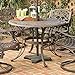 Home Styles Biscayne 42-inch Round Bronze Outdoor Patio Dining Table Constructed of Cast Aluminum with Bronze Antique Powder Finish and Protective Clear Coat on Decorative Table Top.