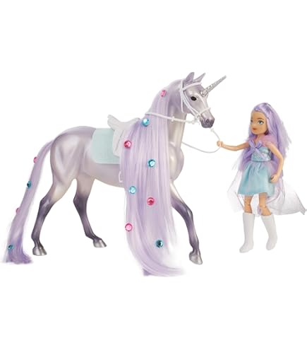 Breyer Freedom Series Set Unicorno E Cavaliere: Sky & Meadow – Scala 1:12, Giocattolo Da Collezione - 2