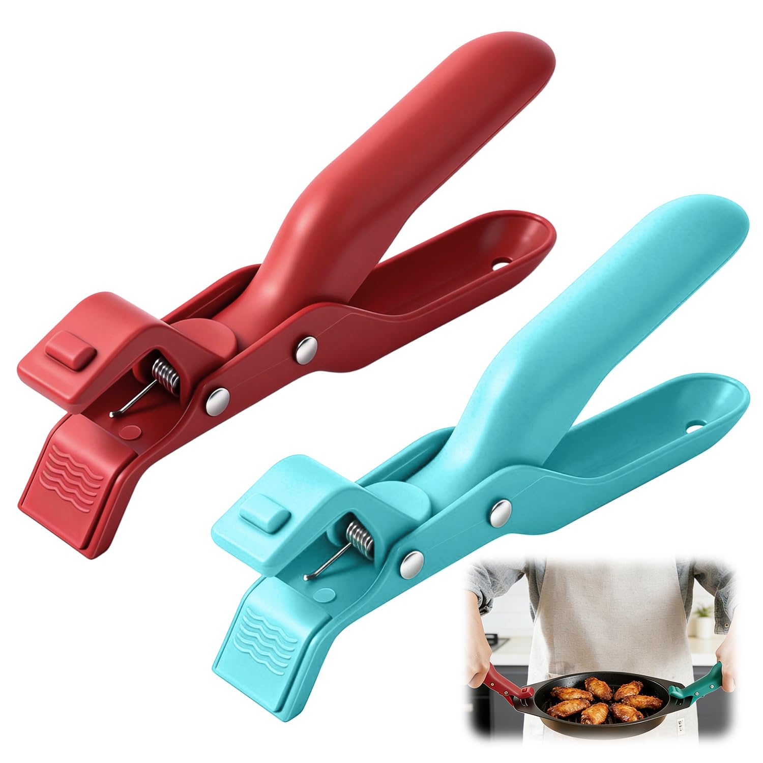 Photo 1 of 2 PCS Hot Plate Grippers, 2025 Upgraded Silicone Clip, Hot Plate Gripper Tongs, For Kitchen, Hot Bowl Dish Plate Gripper Clips Tongs Clamp Holder, Kitchen Silicone Anti Slip Clip