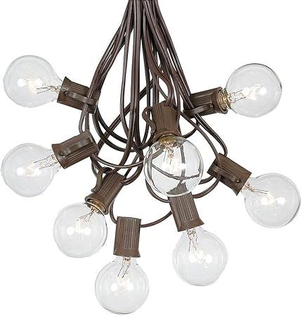 Amazon Com G40 Patio String Lights With 25 Clear Globe Bulbs