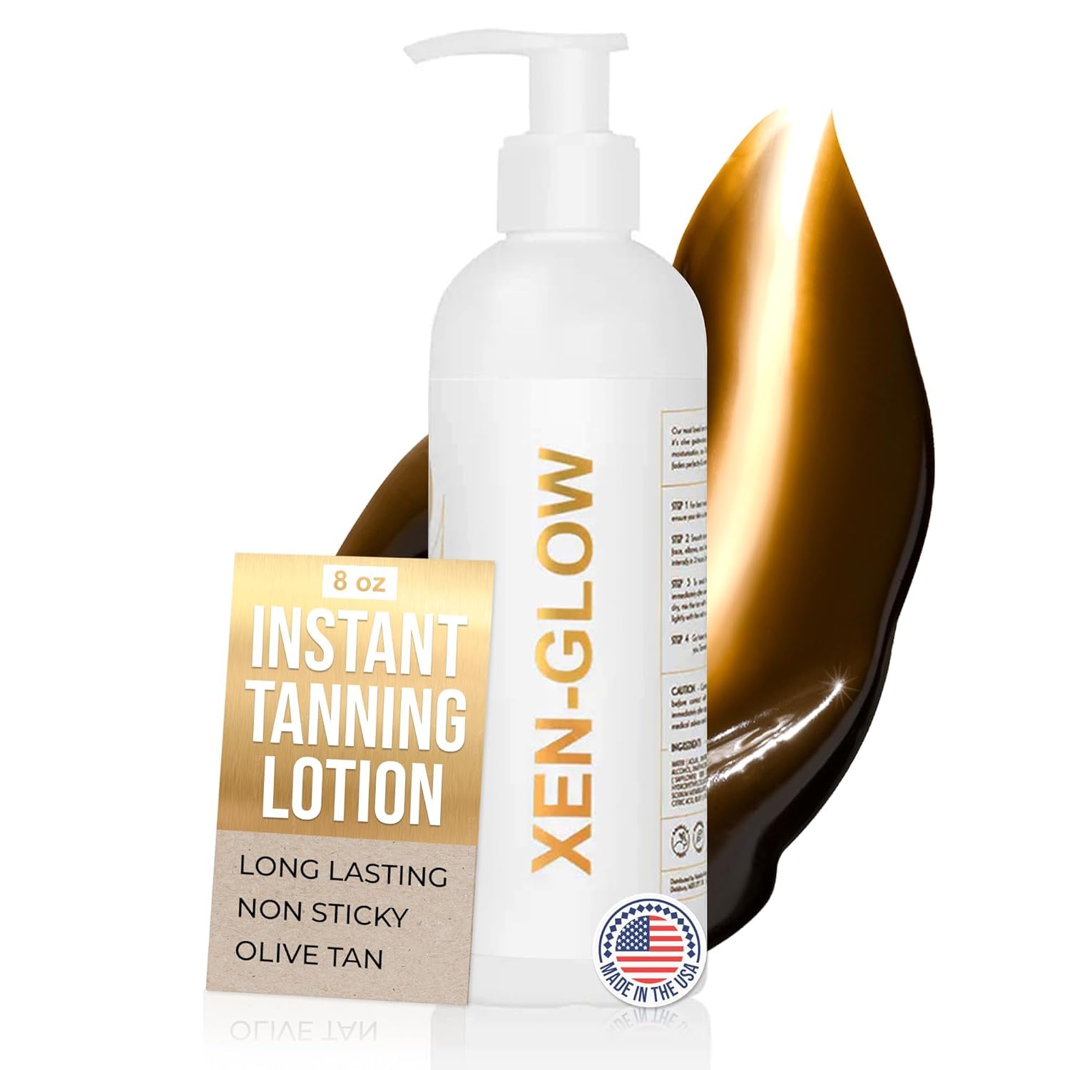 XEN-GLOW Dark Self Tanning Lotion With 2 in 1 Moisturiser & Olive Self Tan Lotion for Face & Body (236ml) – Streak Free Dark Fake Tan Lotion with Vitamin C, E, & Aloe Extract, Long lasting