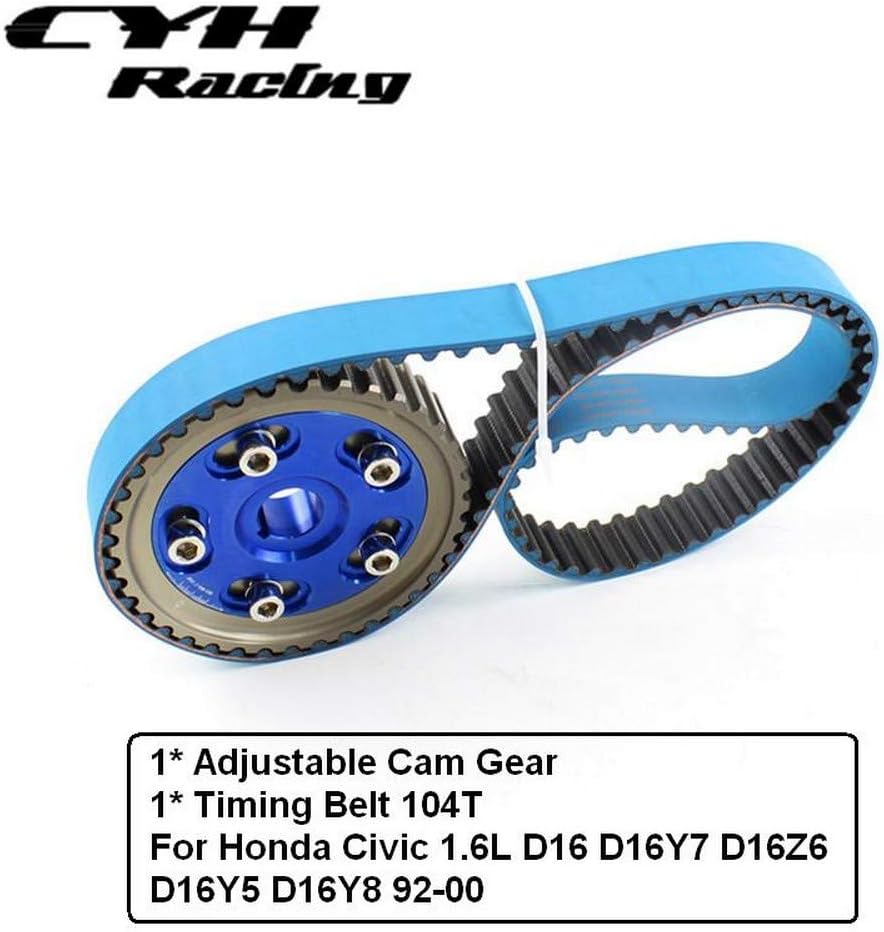 Adjustable Cam Gear Pulley + Timing Belt 104T For Honda