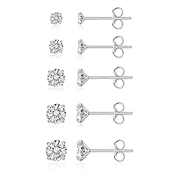 PRETOLE Sterling Silver Stud Earrings with 925