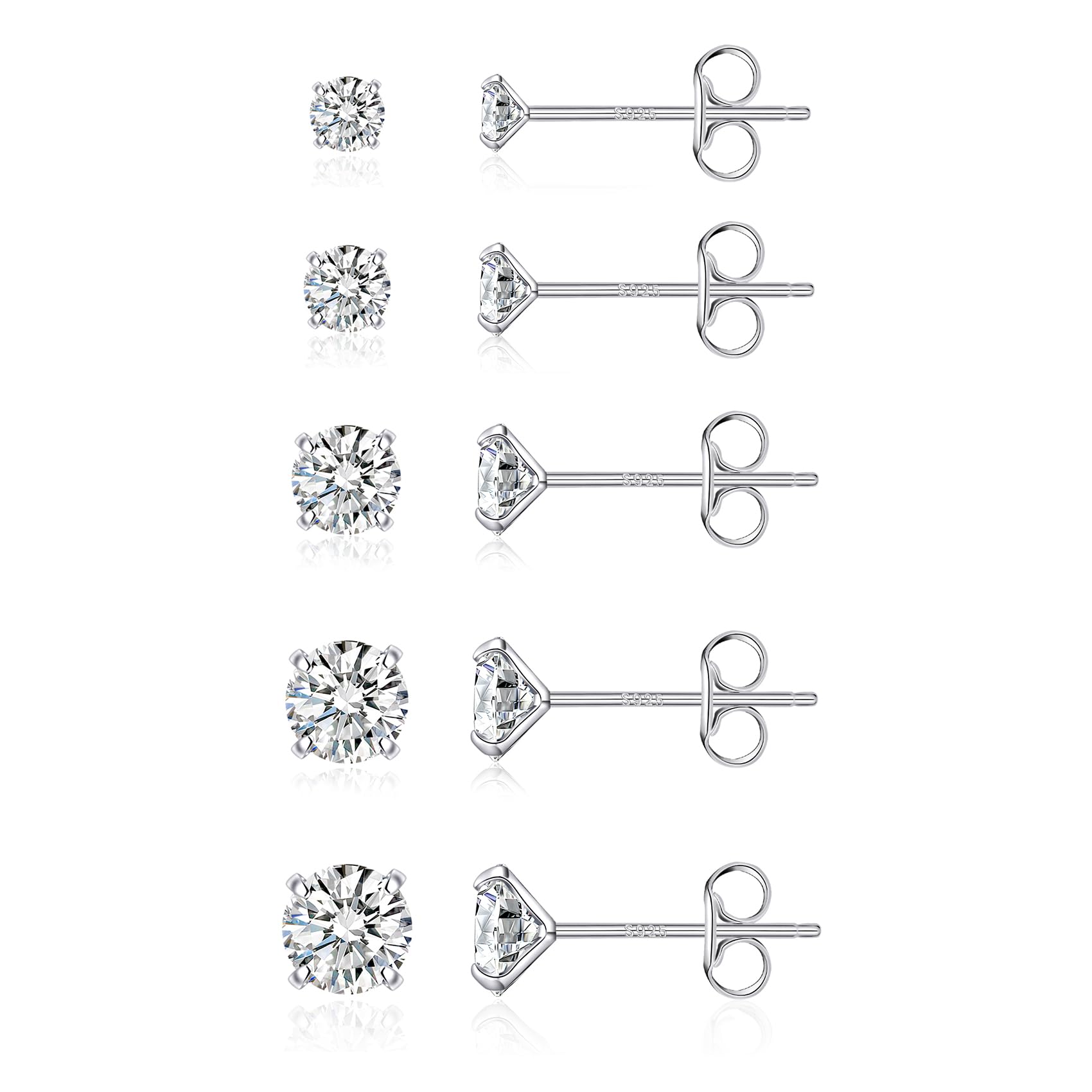 PRETOLE Sterling Silver Stud Earrings with 925