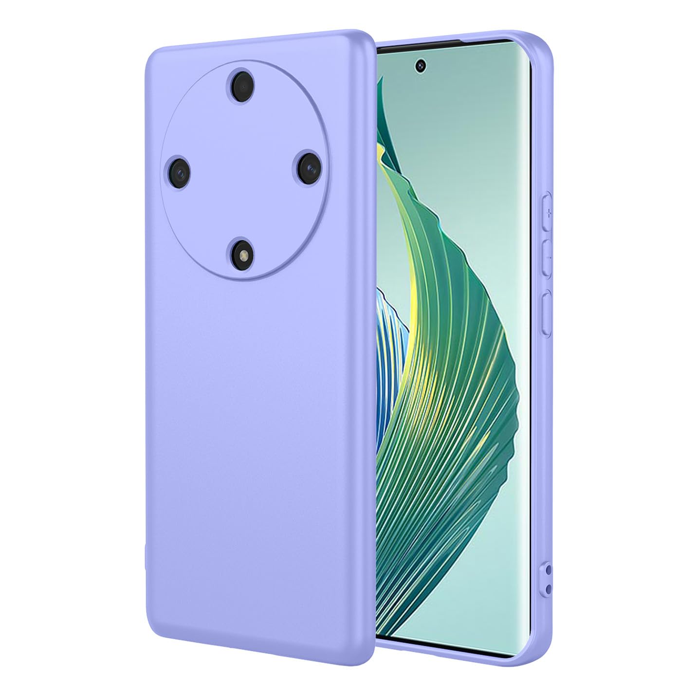 BORYA Silicone Case for Honor Magic5 Lite 5G (Magic 5 Lite), Silky Soft Ultra Thin Premium TPU, Shockproof Skin-friendly Touch Simple Cover With Anti-Scratch Microfiber Lining, Purple