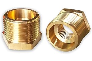 Gadoutcover 2 Pcs Brass Bushing 3/4" Male to 3/8" Female, 3/4" to 3/8" NPT Adapter Hex Brass Reducing Pipe Adapter Fitting Pipe Hose Tube Adapter Convert