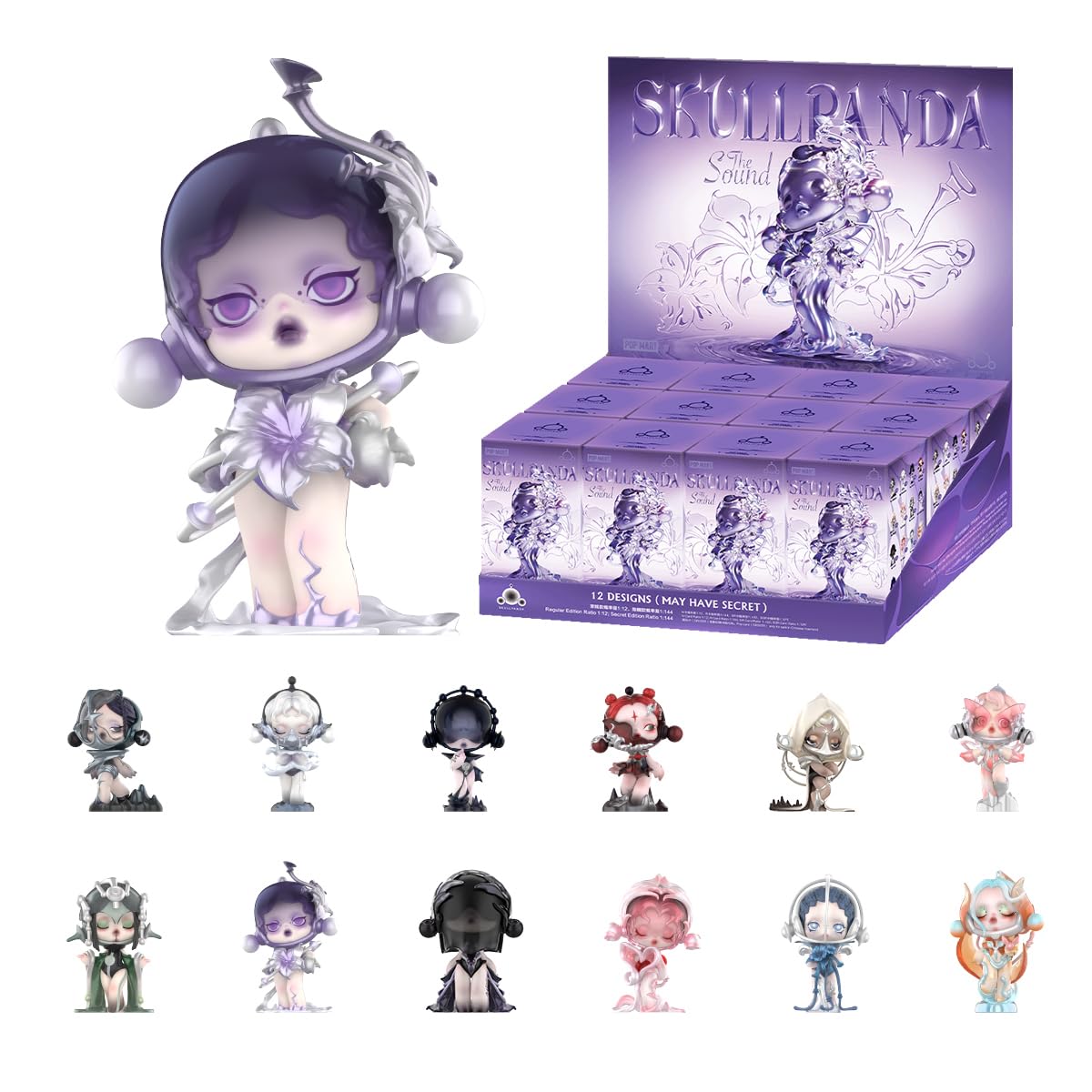 POP MART SKULLPANDA The Sound Series Whole Set Articulated Character Premium Design Gifts for Women Fan-Favorite Collectible Art Toy Figure