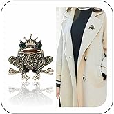 Zeshimb Frog Enamel Pin Vintage Green Crystal Rhinestone Frog Brooch Animal Corsage Bouquet Lapel Pin Badge Jewelry for Women Men