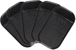 YOXCAN 5PCS Extra-Strong Anti-Slip Pad Car Dashboard Sticky Pad Removable Silicone Gel Mat Washable Multi-Purpose PU Gel for Cell Phone Tablet (Black)