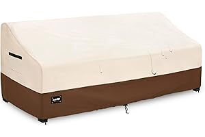 Jin Hrtoyi 3-seater Outdoor Couch Cover,79"Wx38"Dx35"H Inches Patio Sofa Cover,100% Waterproof Heavy Duty Patio Furniture Covers,Beige&Brown