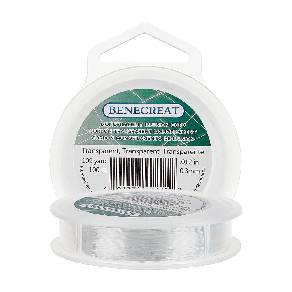 BENECREAT 100m 0.3mm Fishing Nylon Beading Thread Wire for DIY Jewelry Making