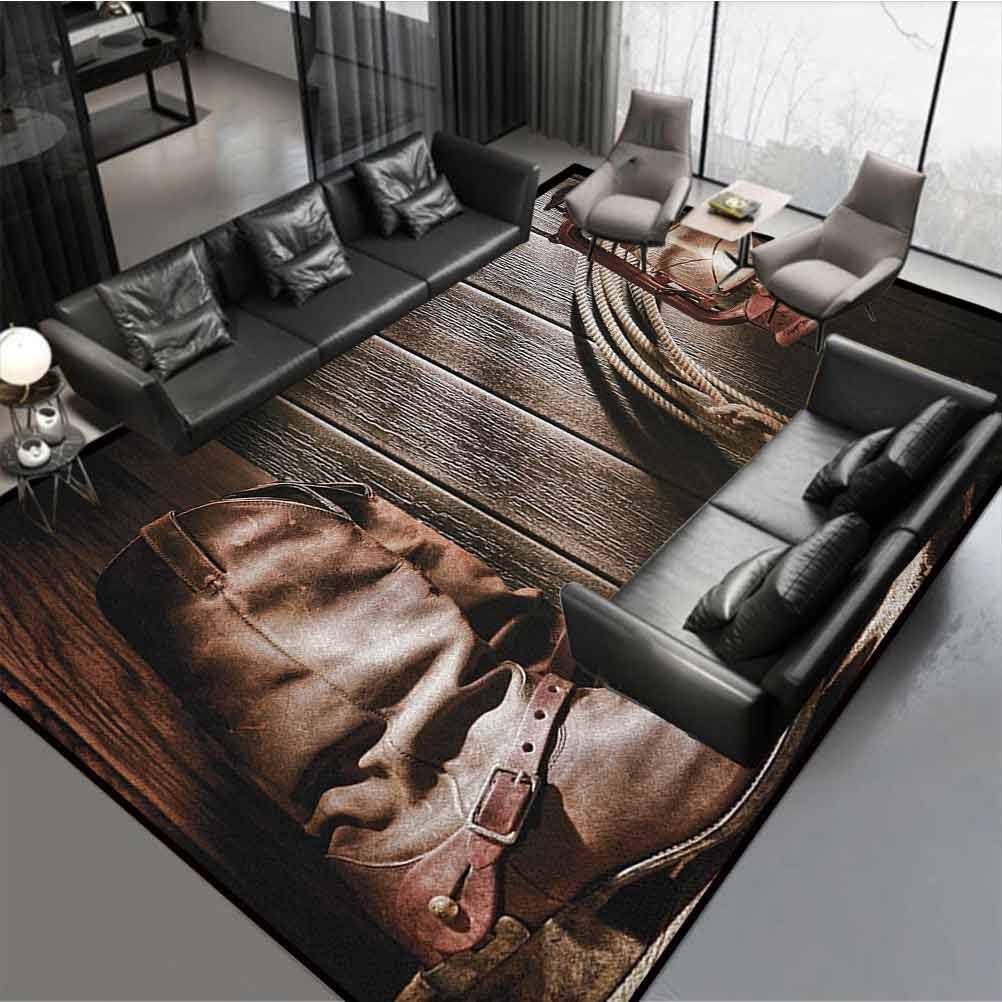 Amazon Com Western Luxury Rug For Bedroom Dorm Home Girls Kids Dallas Cowboys And Lantern On A Bench In Vintage Ranch Nostalgic Folkloric Photograph Brown Rug 46 By 30 Kitchen Dining