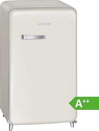 Bomann KSR 350 Kühlschrank, A++, Retro-Design, Kühlen 108 L, Gefrieren 13 L,Beige