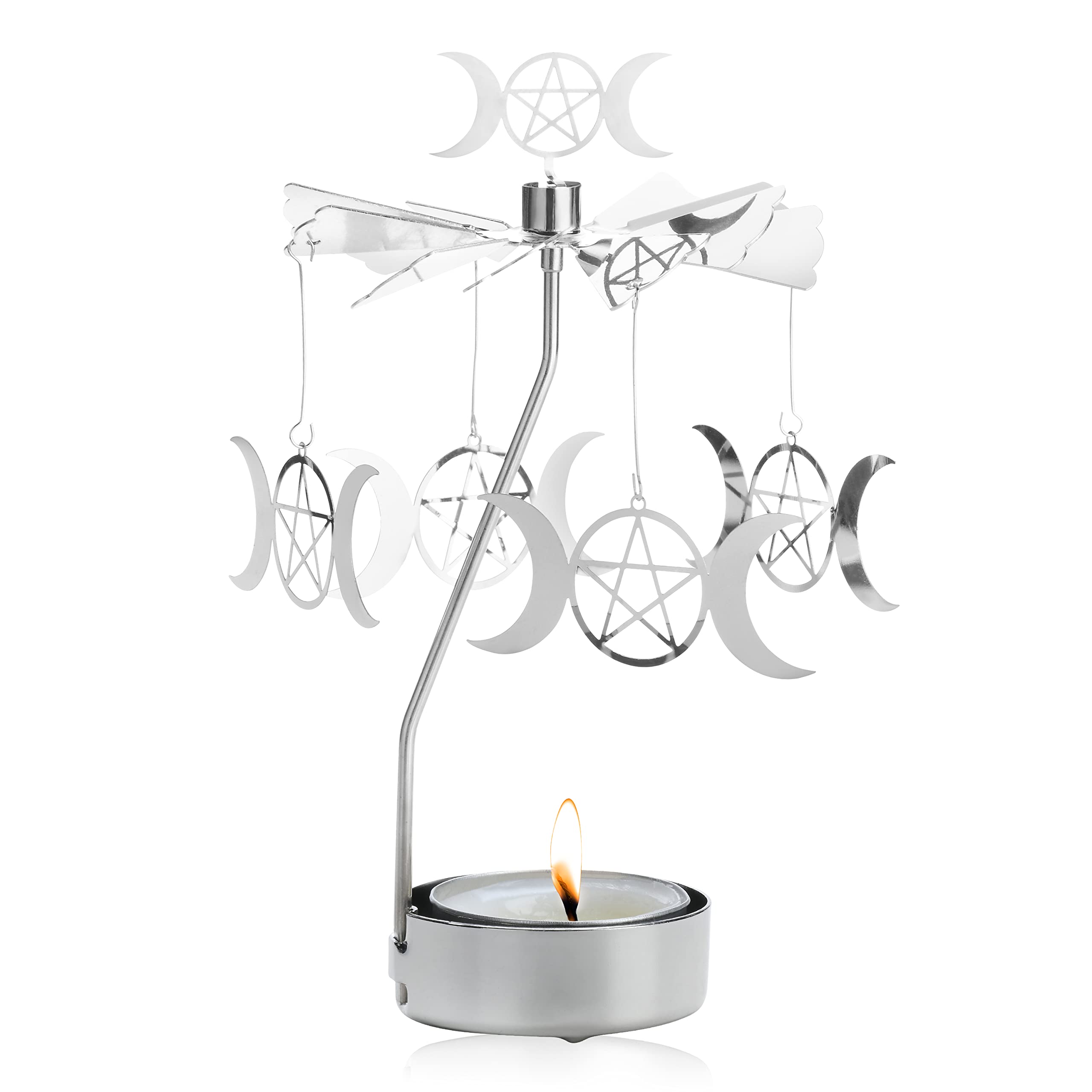Skull Rotating Carousel Spinning Tea Light Candle Holder