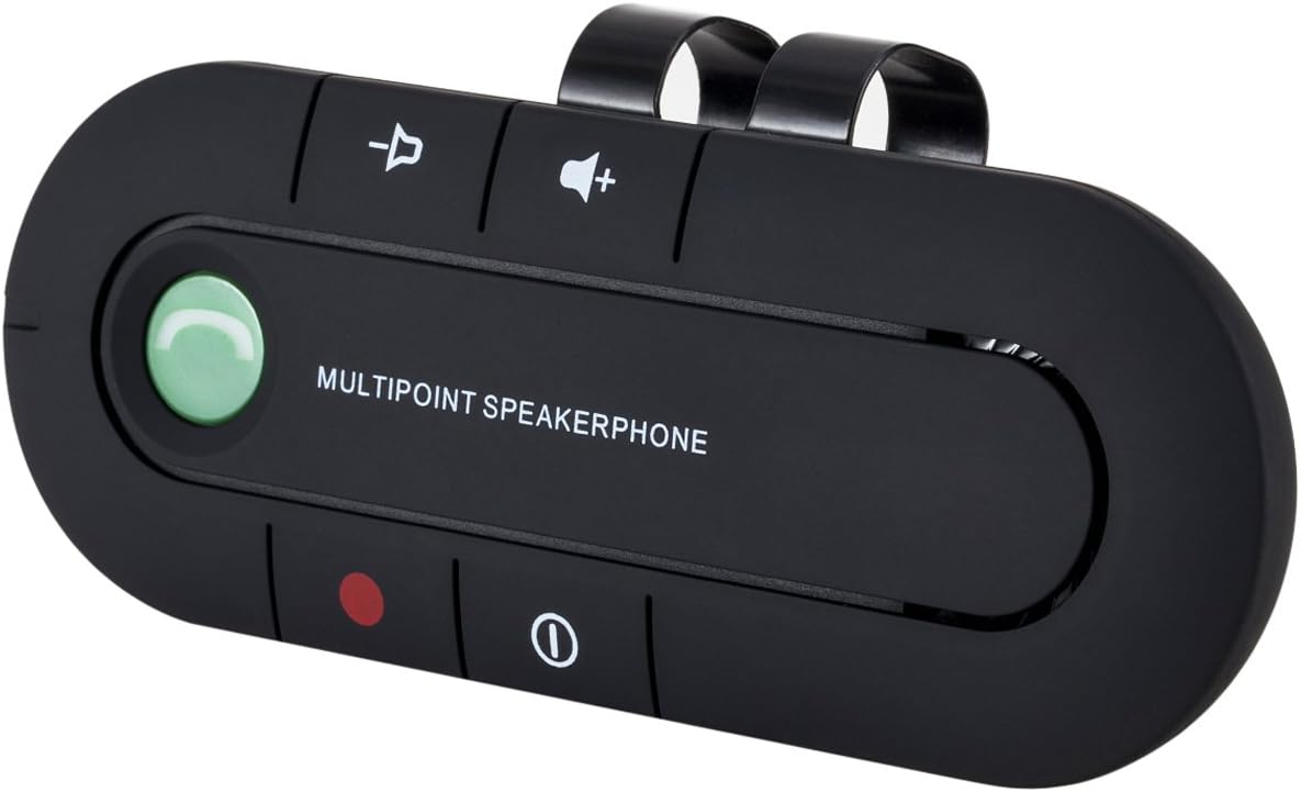 ZITFRI Handsfree Bluetooth Visor Speakerphone Car Kit Multipoint 4.1 Wireless Speaker for Smartphone Devices (Black)
