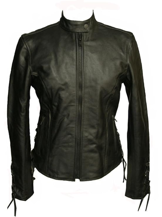 Ladies Black 100% Genuine Real Leather Motorcycle Womens Motorbike Cowhide Biker Jacket Coat by 
