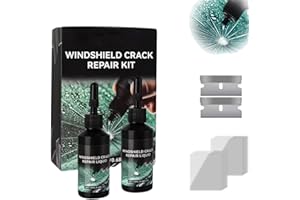 ROTTIPE 2025 Upgraded Windshield Crack Repair Kit - Essential Automotive Tool for Effective Glass Repair of Chips & Cracks - Includes 2 Sets of High-Performance Repair Liquid