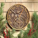 Whitehall Products 01789 Pinecone Thermometer Clock Combo