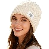 LEKAYIHU Womens Winter Knitted Beanie Hat Knit Warm Fleece Lined Beanie Knit Chunky Womens Snow Cap