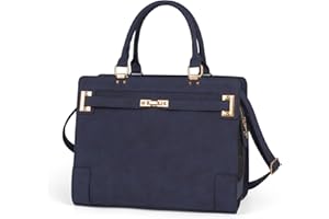 MINSONG Stylish Pet Carrier Purse Leather Bag for Small Dogs Cats Puppy,Airline Approved Soft-Sided Carriers (Dark Blue)