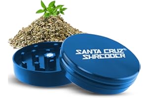 Santa Cruz Shredder Metal Herb Grinder Knurled Top for Stronger Grip 2-Piece 2.2" (Blue)