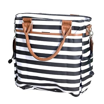 white luggage with tan trim