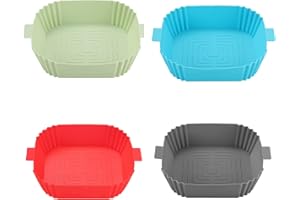Reusable Square Air Basket Silicone Inserts Easy Cleans Nonstick Liners Heats Cooking Mats Reusable Silicone Air Pots
