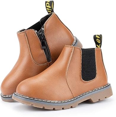 Amazon Com Meckior Kids Girl S Boy S Waterproof Side Zipper Short Boots Winter Snow Booties Children S Martin Shoes Boots