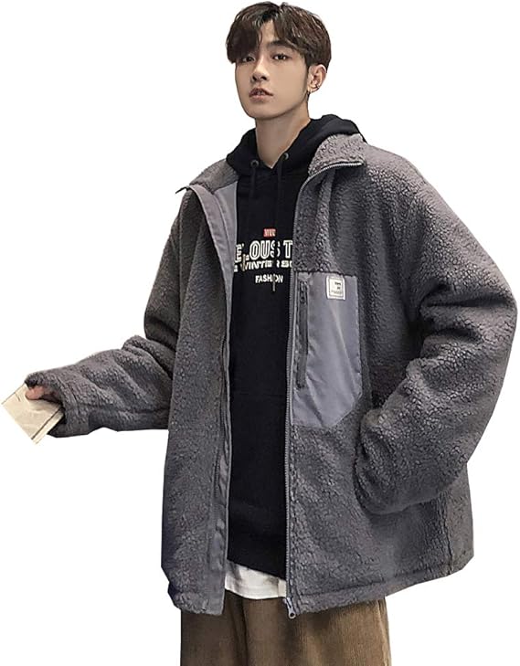 Amazon Bormran ボアジャケット フリースジャケット メンズ ジャンパー ジャケット ボアコート アウター もこもこ 防寒 カジュアル 大きいサイズ Jk601 コート ジャケット 通販