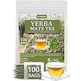 Premium 100 Unsmoked Yerba Mate Tea Bags, Made with 100% Pure Yerba Mate Leaves, No Additives & Caffeine Free.