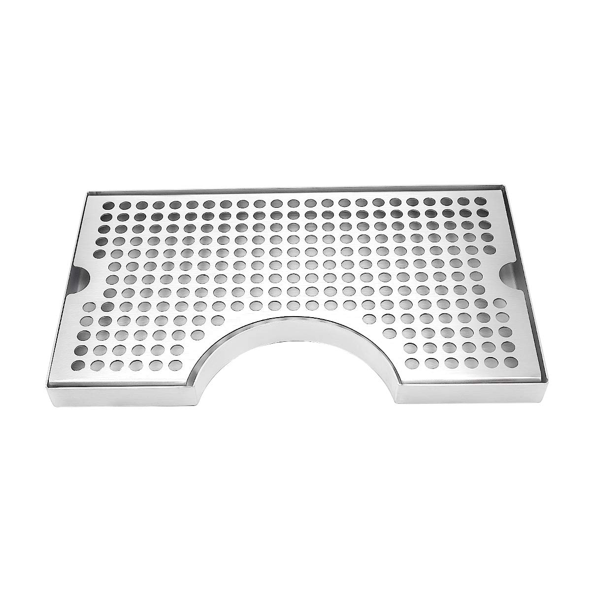 Kegerator Beer Drip Trays, Stainless Steel Keg Drip Tray with Non-Slip Rubber Pad, Premium Metal Beer Tower Drip Pan for Home Bar Mini Fridge Without Drain