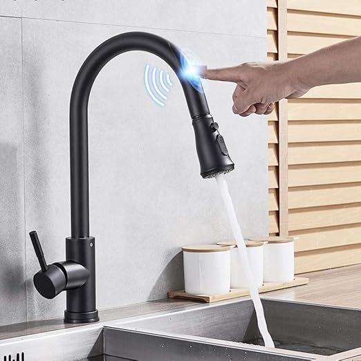 Küchenarmaturen Schwarz Smart Touch On Küchenarmatur Sensor 360
