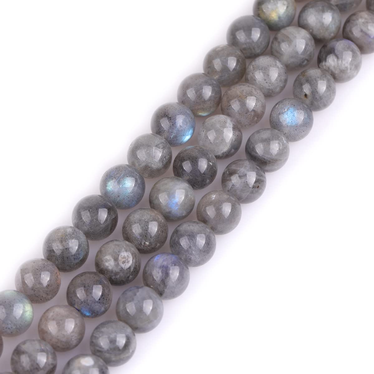 GEM-Inside AA Grade 10mm Blue Rainbow Labradorite Round Gemstone Semi Precious Loose Beads for Jewellery Making 15''