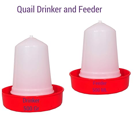 Praish Quail Feeder For 5 To 6 Birds 500 Gm Capacity Free 500 Ml