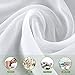 NICETOWN Sheer White Curtains for Bedroom - Rod Pocket Faux Linen Texture Sheer Voile Window Curtain Panel for Kitchen (White, 2-Pack, W55 x L45)