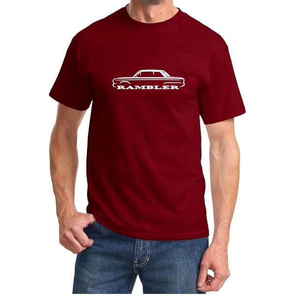 AMC Rambler Classic Outline Design T-Shirt - Small Royal Blue, Heavyweight 100% Cotton, Unisex, Made In USA - View #10