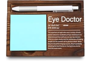 VYNWPDFLI Eye Doctor Gift – Optometrist Office Decor, Vision Care Desk Accessory, Engraved Wooden Sticky Note Holder,6.4 * 4.6 * 0.6 inches,LQQ104