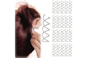 20PCS Spin Pins for Hair, Spiral Bobby Pins for Thick Hair, Metal Durable Non-scratch Round Stylish Bun Bobby Spin Pin Set fo
