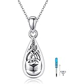 Teardrop Urn Necklace for Ashes Sterling Silver Filigree Celtic Teardrop Cremation Jewelry for Ashes Memory Jewelry for Women