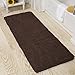 Lavish Home Memory Foam Shag Bath Mat (24x58),Chocolate